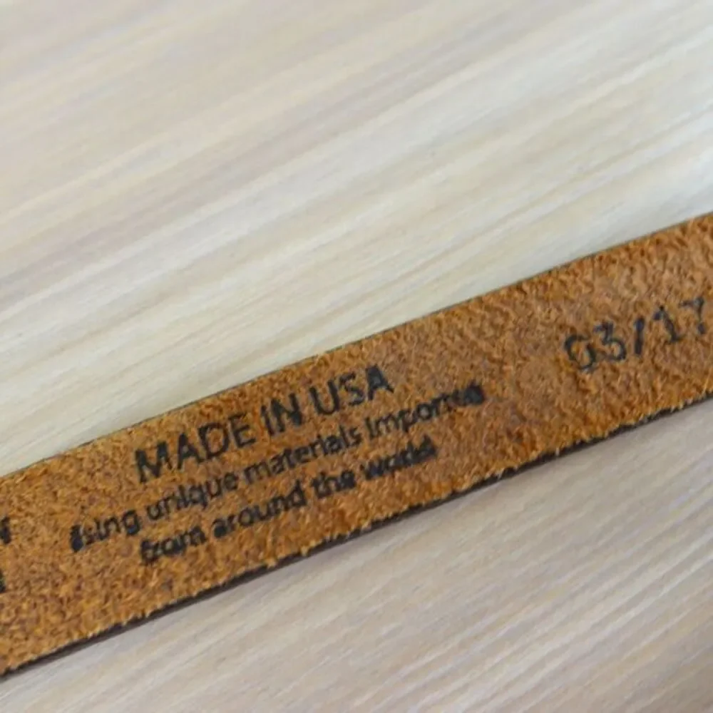 Western Top Grain Leather Belt‎ XS 28 JUSTIN Brown Tooled Rodeo Cowboy Buckle